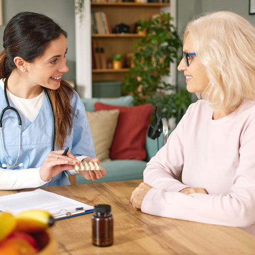 Nurse visiting home patient